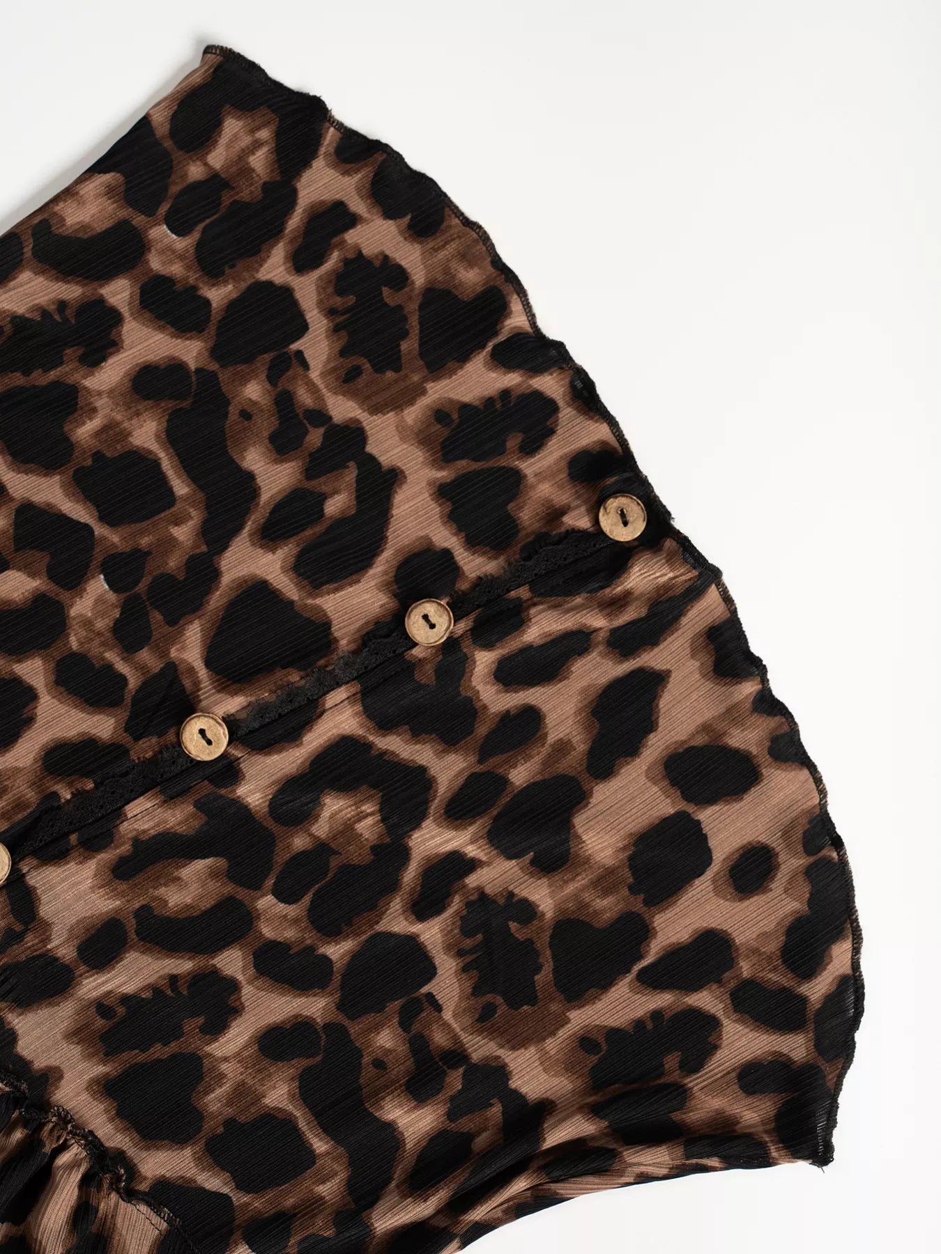 Leopard Print Button Down Top Women Short Sleeve Lace Trim Blouse ?? Kharites Shop - Image 6