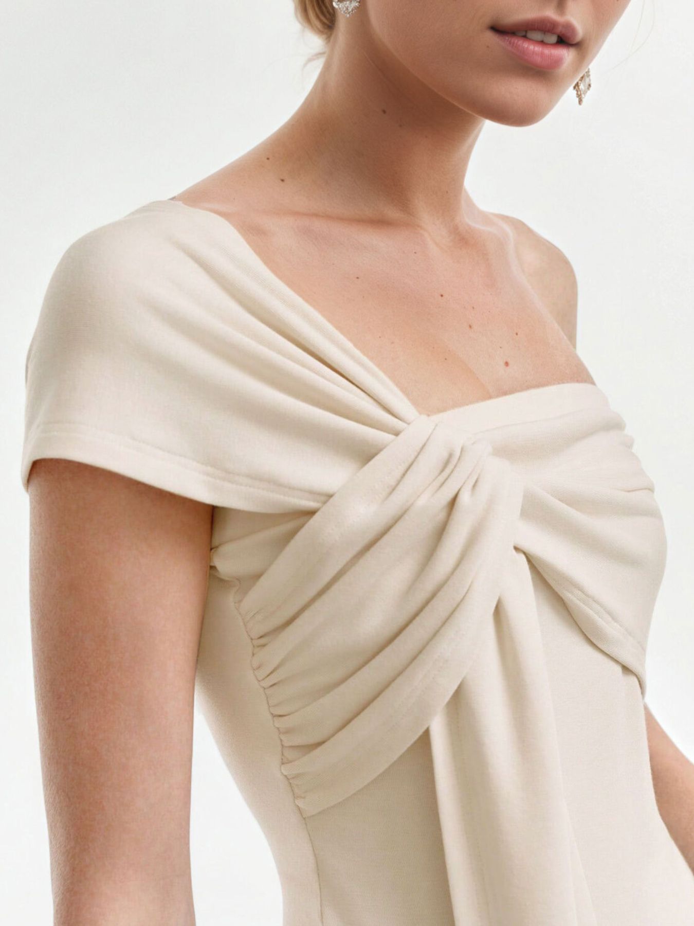 One Shoulder Knot Top Women Asymmetric Short Sleeve T Shirt ?? Kharites Shop - Image 5