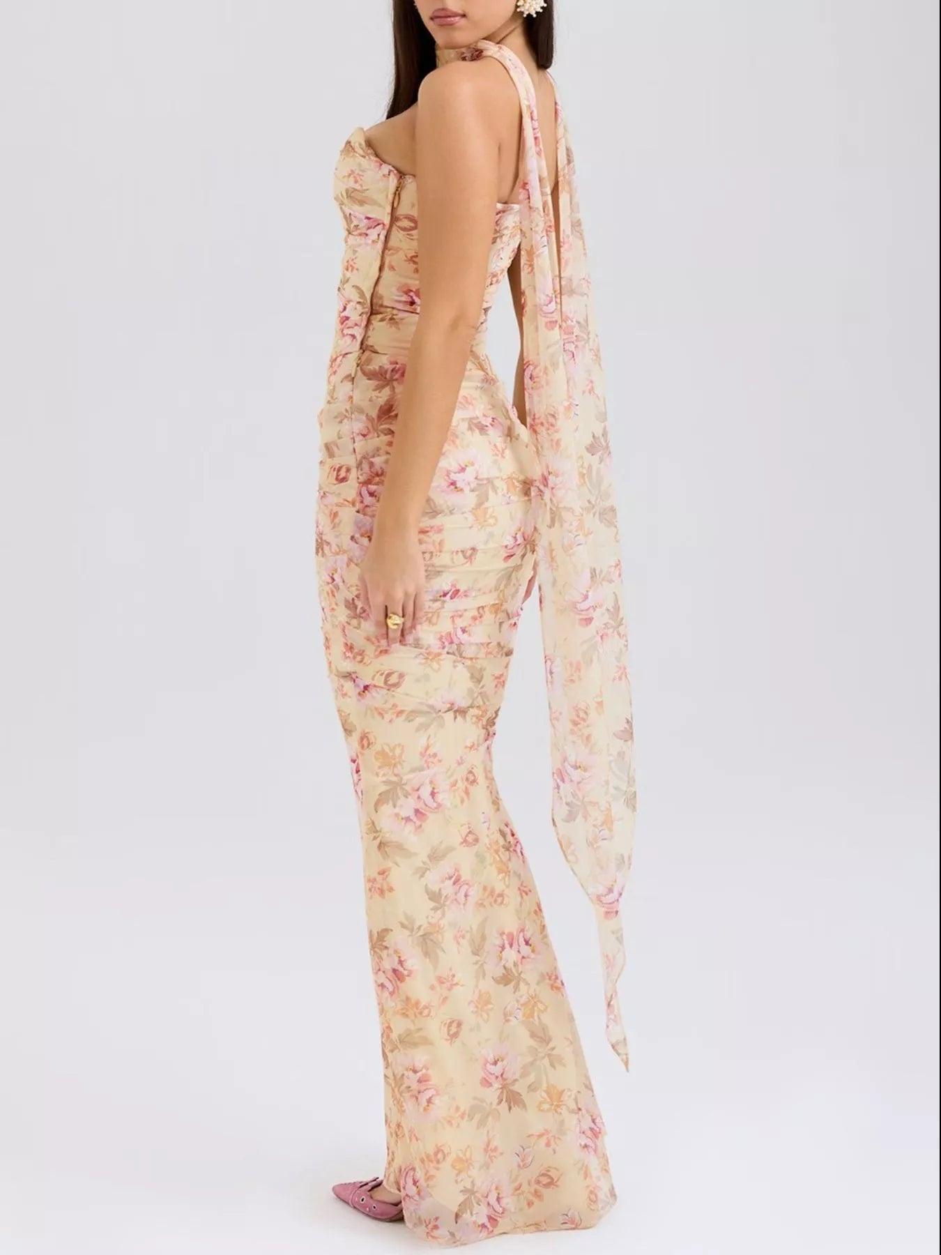 Two Piece Set Ruched Tube Top & Maxi Skirt Women Strapless ?? Kharites Shop - Image 6
