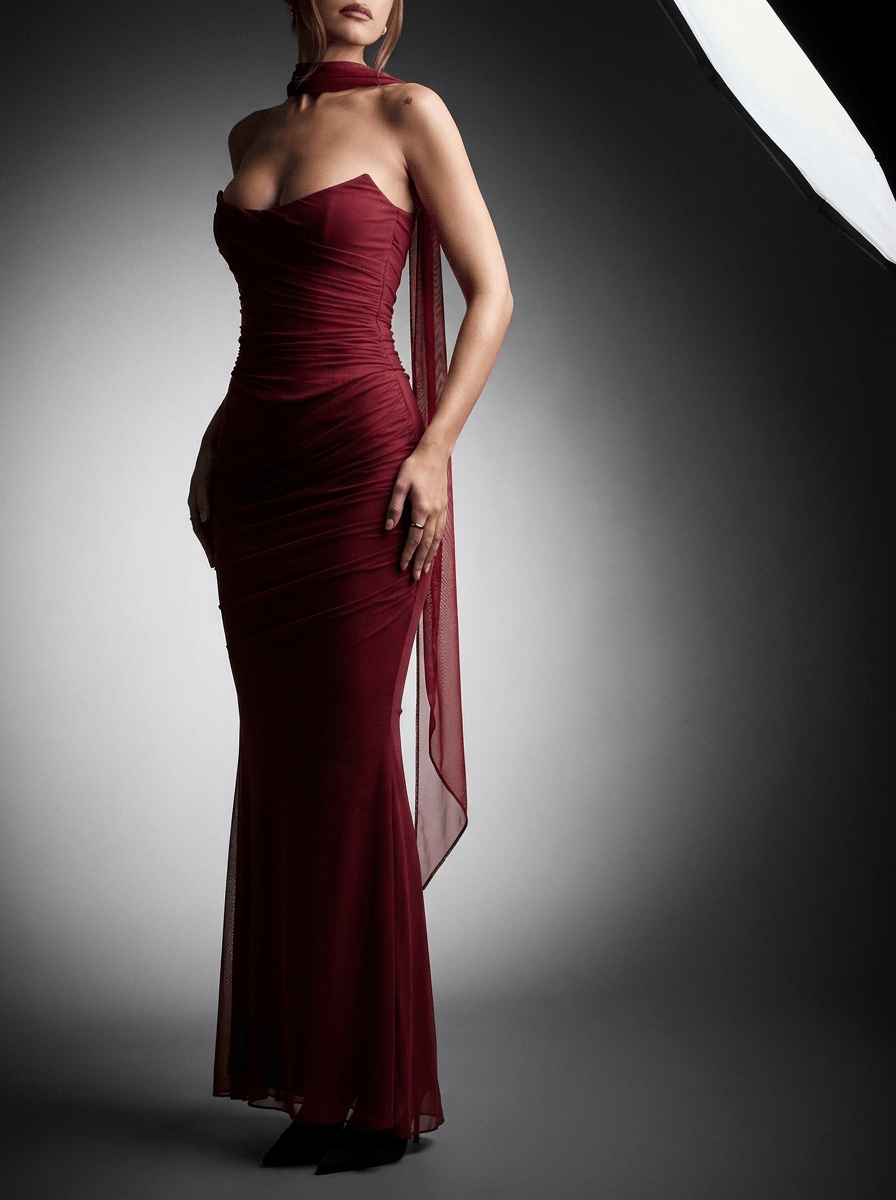 Two Piece Set Ruched Tube Top & Maxi Skirt Women Strapless ?? Kharites Shop - Image 15