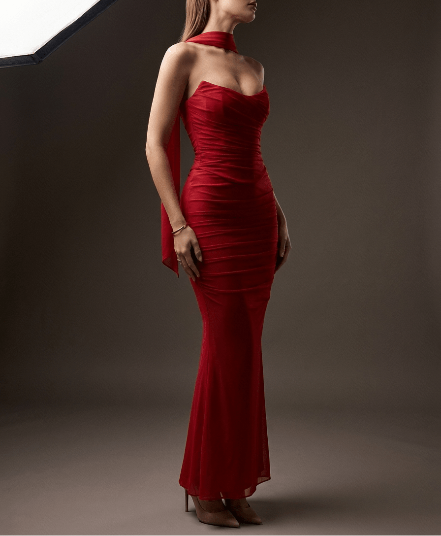 Two Piece Set Ruched Tube Top & Maxi Skirt Women Strapless ?? Kharites Shop - Image 29
