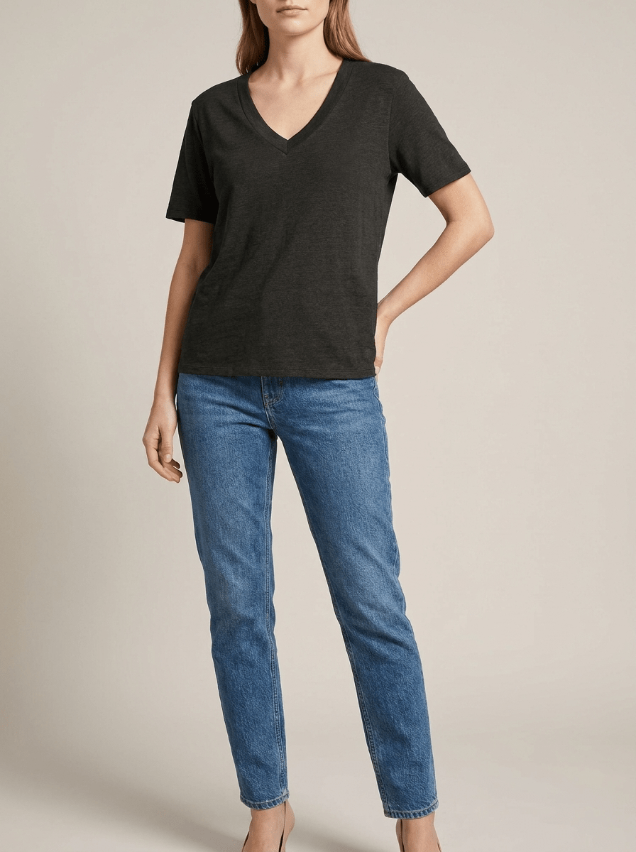 V Neck Cotton T Shirt Women Short Sleeve Basic Casual Everyday Top ?? Kharites Shop - Image 6