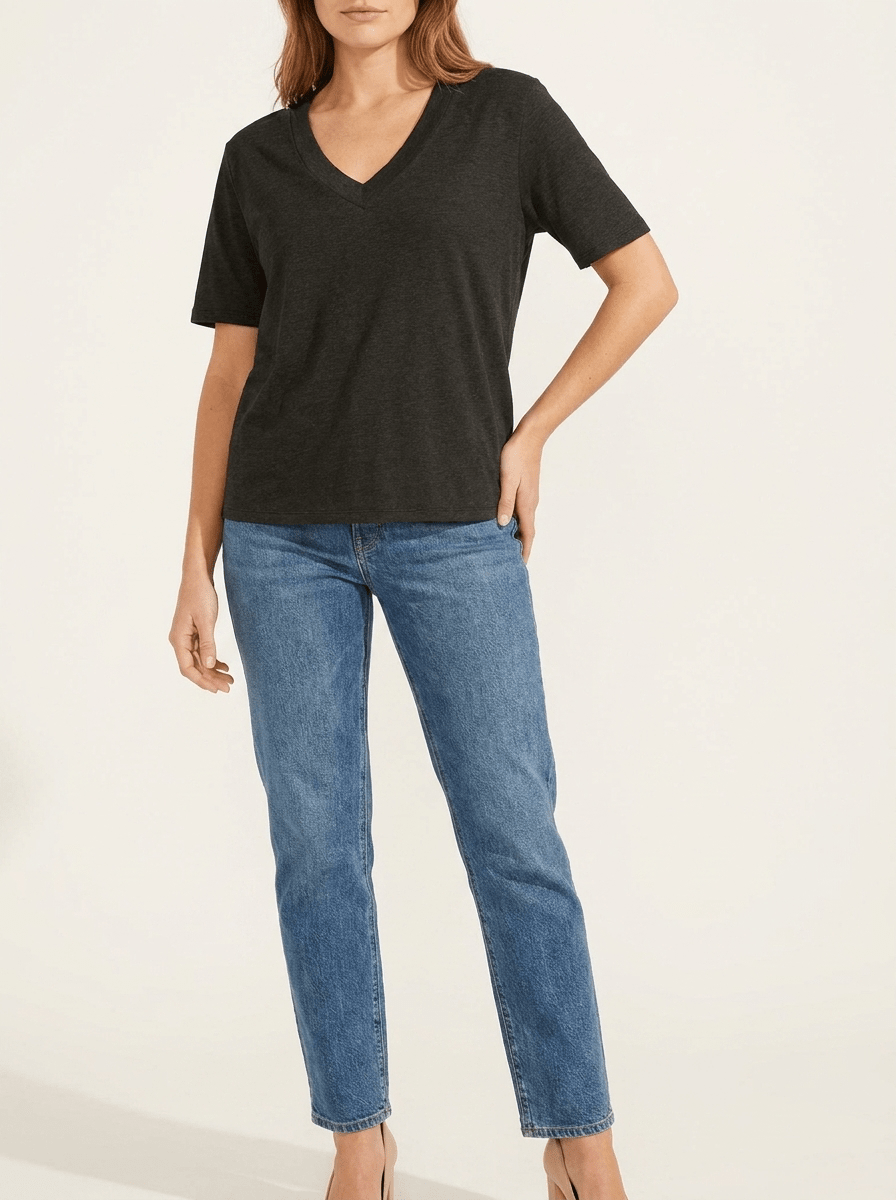 V Neck Cotton T Shirt Women Short Sleeve Basic Casual Everyday Top ?? Kharites Shop - Image 5