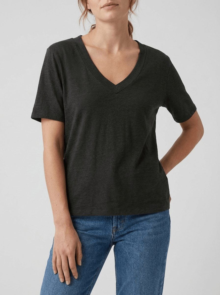 V Neck Cotton T Shirt Women Short Sleeve Basic Casual Everyday Top ?? Kharites Shop - Image 4