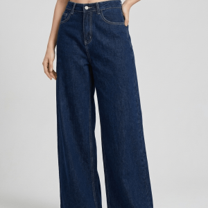 Wide Leg Jeans Women High Waisted Denim Trousers With Pockets ?? Kharites Shop